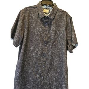 7 Diamonds 4 Way‎ Stretch Button-Down Shirt, Men's Size XL, Dark Blue/Black